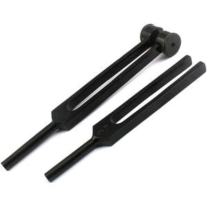 Diapason médical pour test du système nerveux, entièrement noir, choix 128 Hz ou 512 Hz, instrument de diagnostic neurologique - Product Image 1