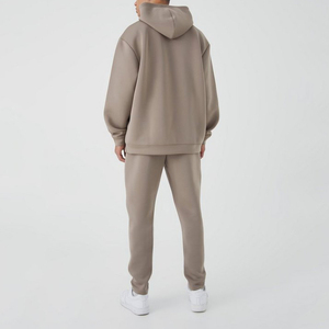 Conjunto de Sudadera Unisex Negra con Cierre de Cremallera, Manga Larga, Patrón Geométrico, Ropa Deportiva Casual, Bolsillos Laterales, Corte Holgado - Product Image 3