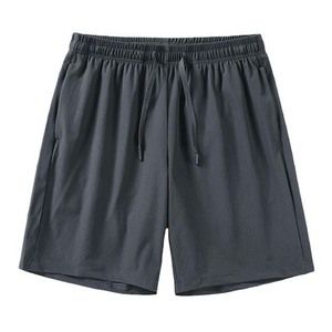 Men's <b>Black</b> Solid Color Drawstring Bermuda Shorts Mid Waist Casual Wear Breathable Polyester Fabric - Product Image 6