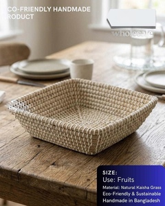 Paniers en jonc de mer écologiques en gros pour le stockage alimentaire et la décoration intérieure, fabriqués au Bangladesh - Product Image 5
