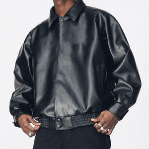 Chaqueta de Cuero Sintético de Gran Tamaño, Estilo Vintage, de Alta Calidad, Diseño Nuevo 2026, para Hombre, Ropa Urbana, Chaqueta de Motociclista - Product Image 1