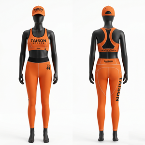Premium 280 GSM Polyester Spandex Boxing Legging <b>Bra</b> Set Black <b>Blue</b> Grey Panel Design Custom HTV Logo - Product Image 4
