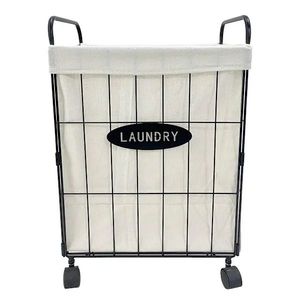 Cesto de Ropa Compacto de Hierro con Diseño que Ahorra Espacio para Apartamentos Pequeños, Baños y Áreas de Servicio - Product Image 3