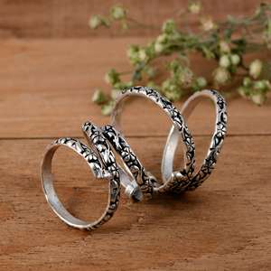 SHYAM JEWELRS Handmade 925 Sterling Silver Textured Arthritis <b>Ring</b>-4-Spiral Adjustable Luxury Unisex <b>Statement</b> <b>Ring</b> - Product Image 1