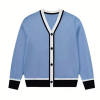 Knit Chic High School Student Uniform 100% Cotton Cardigan Sweater V-Neck Button Preppy Soft Comfortable Unisex Graduation