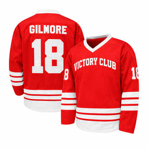Maillot de hockey sur glace rouge Booston Gilmore 18, chemise de hockey classique à manches longues pour hommes et femmes - Product Image 1