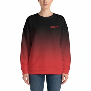 Sweat-shirt en molleton dégradé bicolore pour femme, col rond, manches longues, en coton, décontracté, pour l'hiver, vente en gros - Product Image 1