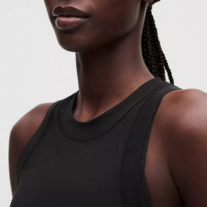 Trendy Summer Women's Black Crew Neck Tank <b>Top</b> Regular Length Knitted Breathable Solid Color Casual Style Sleeveless <b>Top</b> - Product Image 3