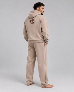 Conjunto Deportivo Slim Fit, Chaqueta Deportiva con Cierre Completo y Pantalones Deportivos a Juego, Tela Elástica para Hombre, Gimnasio, Fitness, Entrenamiento, Running, Casual - Product Image 4