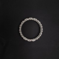 Bracelet jonc de luxe en or blanc 14 carats avec diamants de laboratoire certifiés IGI, 72,97 carats de diamants blancs et roses