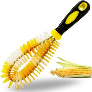 Spazzola per rimuovere il filo di mais con manico per la pulizia di frutta e verdura, ideale per carote e patate - Product Image 1