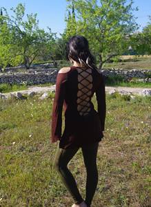 Robe Courte Dos Nu Tendance en Gros, Style Bohème Prune, Fée, Festival, Pixie, Elfe, Tenue de Soirée d'Été pour Femme - Product Image 2