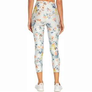 High Waist Floral Print Calf-Length Yoga <b>Leggings</b> <b>Seamless</b> Elastic Waist Spandex Polyester Women's Activewear Pants - Product Image 2