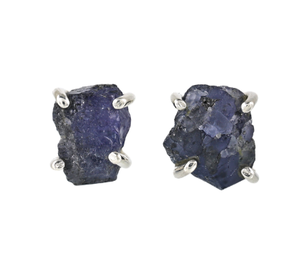 Soulful Light Tanzanite 925 Sterling Silver Ear Studs Handmade Jewelry Natural Raw Gemstone Earring Everyday Wear - Product Image 2
