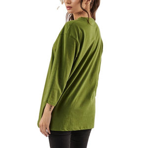 Camiseta de Manga Larga para Mujer, Estilo Urbano, de Alta Calidad, Talla Personalizada, Logotipo Bordado, 100% Algodón, Secado Rápido, Antiarrugas - Product Image 1