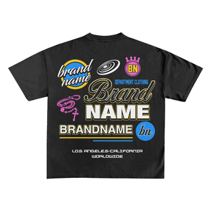 เสื้อยืดแขนสั้นสีดำสำหรับผู้ชาย แบรนด์ OEM/ODM ทรงปกติ คอกลม สไตล์ลำลอง พิมพ์ลาย ผ้าเจอร์ซีย์คอตตอน สตรีทแวร์ - Product Image 3