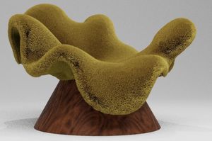 Sillón Moderno Clásico de Piel de Oveja Azul con Estructura de Acero Tratado, Ecológico, Ahorra Espacio, Portátil para Dormitorio, Gimnasio, Exterior - Product Image 3