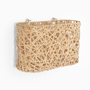 Multi use <b>wall</b> mounted <b>basket</b> laundry & accessory <b>storage</b> organizer natural rattan hanging <b>baskets</b> - Product Image 4