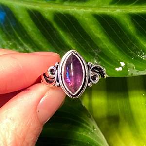 Stunning Amethyst <b>Crystal</b> <b>Ring</b> Unisex 925 Sterling Silver Handmade Engagement Bohemian Whimsical Jewelry Gift - Product Image 2