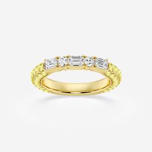 Women's Diamond Eternity Band Ring Emerald Cut Pave Setting Luxury Engagement Ring - Product Image 4