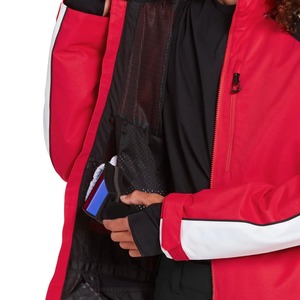 Men's Red Soft Shell <b>Jacket</b> Windproof Zip Fly Stand Collar Color Blocked Outdoor Wear Regular Fit - Product Image 3