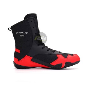 Chaussures de boxe Emiko Industry 2026, dernières versions, noires et rouges, en mesh respirant, à lacets, pour entraînement et compétition, avec logo personnalisé - Product Image 3