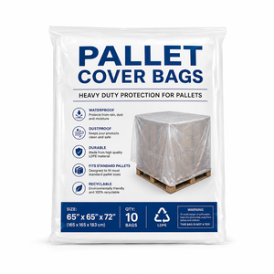 Pallet <b>Cover</b> Bags | Square Bottom Bag Heavy Duty LDPE & LLDPE Food Grade for Packaging Zipper Top Customizable Secure <b>Covers</b> - Product Image 1
