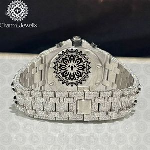 Montre unisexe de luxe Charm, bracelet en acier inoxydable, boîtier serti de diamants, mouvement mécanique analogique, résistance à l'eau 10 bars, automatique - Product Image 6