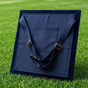 Tablier maçonnique classique en cuir 3D de luxe, taille personnalisée, avec badge brodé, franges dorées, motif Œil qui tout voit et carré - Product Image 6
