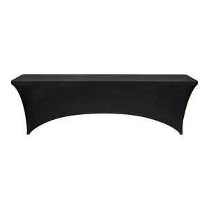 Tovaglia Rettangolare Nera in Spandex da 2,4 m, Confezione da 6, Lavabile, Elasticizzata, Antipiega, per Eventi, Aderente - Product Image 6