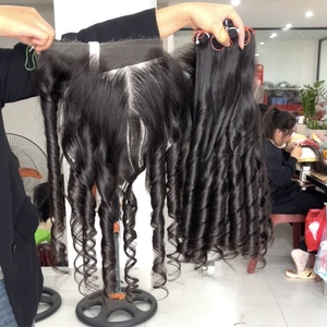 Extensiones de Cabello Natural Ondulado Negro de Alta Calidad con Frontal y Paquetes para Hacer Pelucas - Product Image 5
