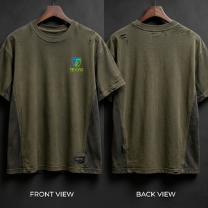 T-shirt pour homme en coton doux, effet délavé, coupe décontractée, respirant, style streetwear - Product Image 5