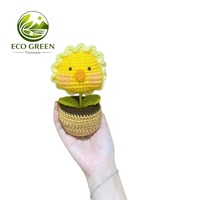 Pot de fleurs en crochet en forme d'animal, poupée en peluche faite main, mignonne, en fil, décoration esthétique pour chambre, jouet d'apaisement émotionnel
