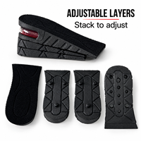 Semelles Confortables Empilables Rehausseurs de Talon à Hauteur Réglable Couches Amovibles Coussinets d'Air Rembourrés pour Chaussures Augmentant la Taille pour la Course à Pied