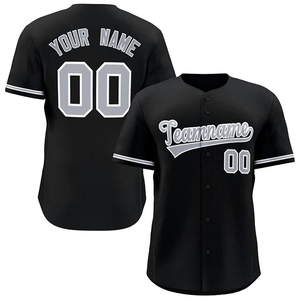 Maillots de football vierges couleur unie col en V boutonnés, t-shirts de sport de baseball sublimés imprimés à chaud en maille respirante pour hommes - Product Image 3