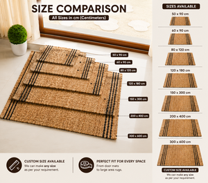 พรมปูพื้นลายทางสีดำจากเส้นใยปอกระเจา TerraLoom  แบบทอธรรมชาติ เป็นมิตรกับสิ่งแวดล้อม  สำหรับตกแต่งทางเข้าบ้าน - Product Image 5