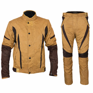 Traje de Motociclismo Unisex, Chaqueta y Pantalones Color Bronceado, Resistente al Viento, Manga Larga, Equipo de Protección, Cuero PU Transpirable, para Carreras/Deportes - Product Image 1