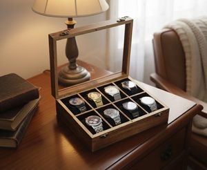 AHTE MANUEXPO UR-065 Wooden Watch Box <b>Storage</b> Jewelry Case Timepiece Display Luxury Indian Rosewood Organizer Handmade <b>Cushions</b> - Product Image 1