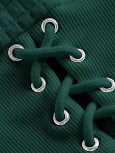 Sudadera con Capucha Blanca Tejida y Transpirable para Mujer, Elegante, de Manga Larga, Estilo Crop Top, Lavable a Máquina, Mezcla de Poliéster, 2026 - Product Image 3