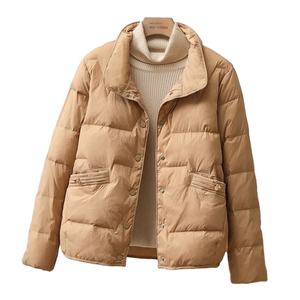 Parka à capuche à manches longues de style coréen pour femmes veste bouffante en coton épais et chaud support imprimé pour l'hiver solide Plus Nylon - Product Image 1