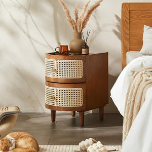 Table de chevet en bois à 2 tiroirs au design moderne pour chambre à coucher ou salle à manger, idéale pour la maison ou l'hôtel - Product Image 4