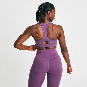 Plus Size Solid Yoga Set Women Seamless Sports Bra Legging Sets Belt Lace Rhinestone High Quality Fitness Wear Washed Waist - Product Image 5