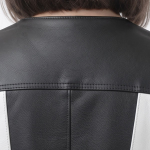 Chaleco de Cuero Ajustado para Mujer, Chaleco de Cuero con Botones, Chaleco sin Mangas para Mujer, Chaleco de Cuero con Bolsillos Laterales para Chicas - Product Image 5