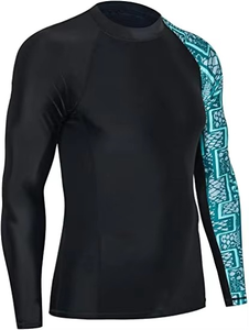 Créez votre propre Rash Guard MMA uni à manches longues, coupe ajustée, col rond, respirant, séchage rapide, prix abordable, avec logo personnalisé pour homme - Product Image 3