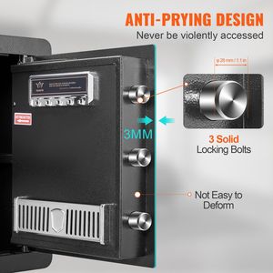 Coffre-fort domestique en acier de 1,8 pieds cubes avec clavier numérique, ignifuge, 2 clés et serrures intelligentes pour la protection de la maison - Product Image 4