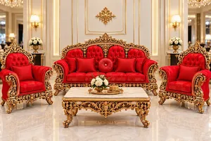 Royal Retro Style Maharaja Sofa Set for Home 3+1+1 Antique Gold Carved <b>Victorian</b> Living Room Furniture for Luxury Villas & Homes - Product Image 6