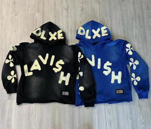 เสื้อฮู้ดสไตล์วินเทจประดับคริสตัล ล้างสีแบบแอซิดวอช เสื้อสเวตเชิ้ตแฟชั่นลำลองแนวสตรีท เสื้อฮู้ดแบบสวมหัวคุณภาพพรีเมียมประดับคริสตัล - Product Image 1