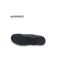 Envío Rápido, Zapatos de Baile Jazz para Niños, de Cuero Nappa, con Suela Partida, para Práctica y Entrenamiento, Ajuste Elástico, Soporte de Arco, Negro y Bronceado