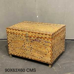 La Mejor Colección de Baúles Vintage Hechos a Mano de Madera Maciza con 2 Compartimentos, Decoración Combinable - MOQ 1 Contenedor Únicamente - Product Image 6