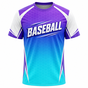 Camiseta de Béisbol Sublimada Personalizada, Jersey Deportivo para Hombre, Secado Rápido, Poliéster, Color Degradado, Logotipo Frontal, Estilo Pullover - Product Image 1